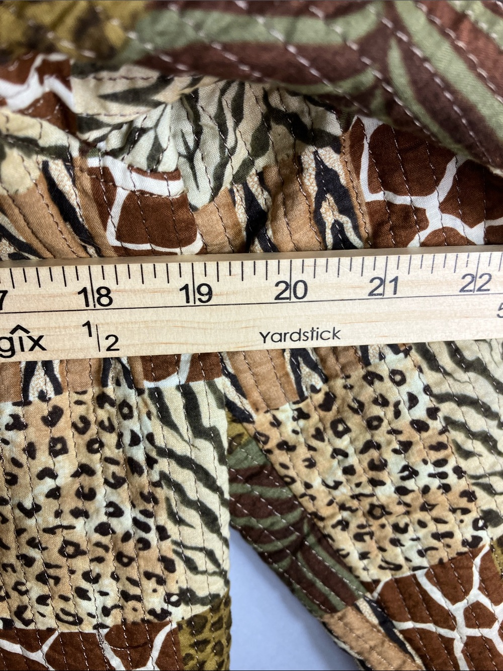 Blair Patchwork Animal-Print Quilted Jacket - Brown/Tan/Olive - Picture 4 of 7